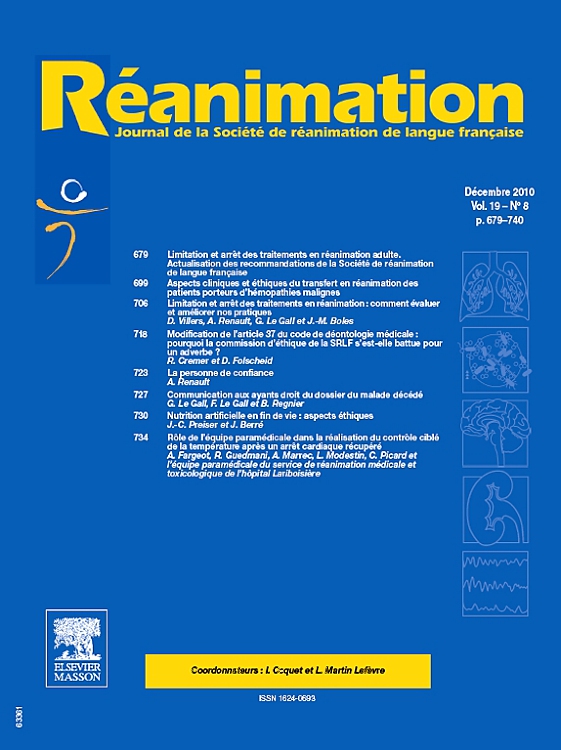 Go to journal home page - Réanimation